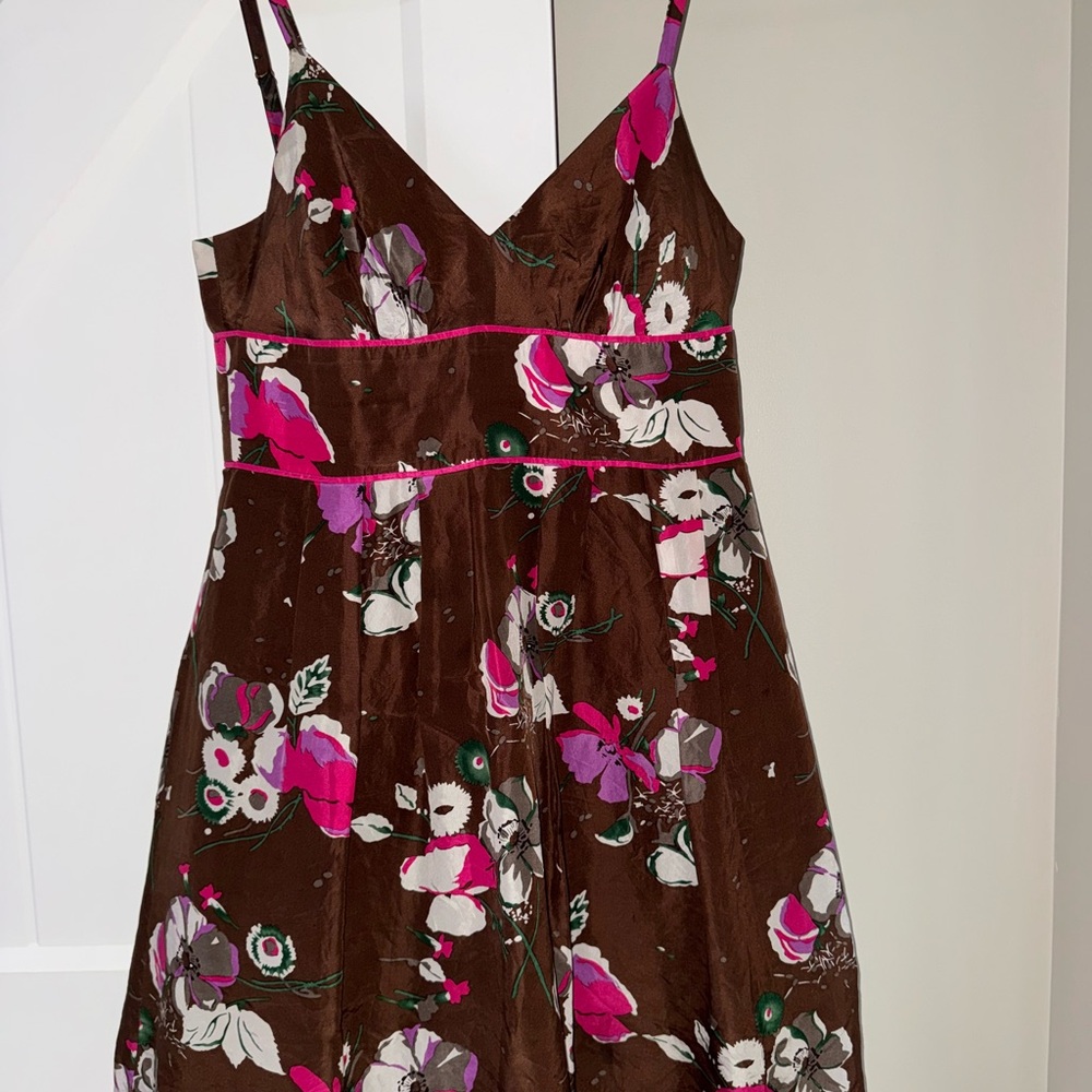 Guess Brown and Pink Floral Dress